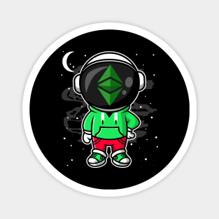 Hiphop Astronaut Ethereum Classic Crypto ETH Coin To The Moon Crypto Token Cryptocurrency Wallet Birthday Gift For Men Women Kids Magnet